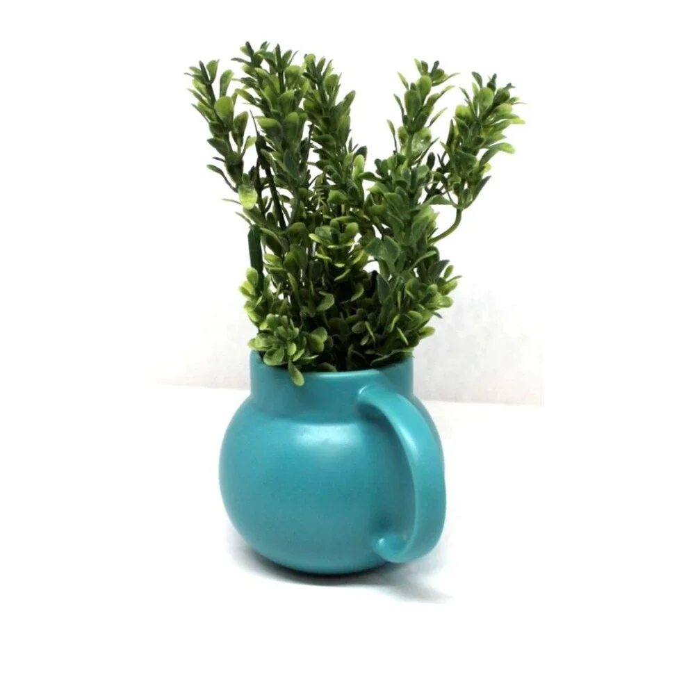 Corelle Coordinates Stoneware Pitcher/Vase Turquoise Blue 2.5